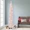7ft. Pre-Lit Flocked White Artificial Alpine Pencil Tree, Clear Lights